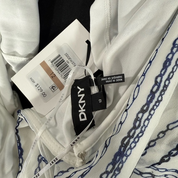 DKNY Stripped Dress in Blue Black and White Size 12 - Picture 2 of 9